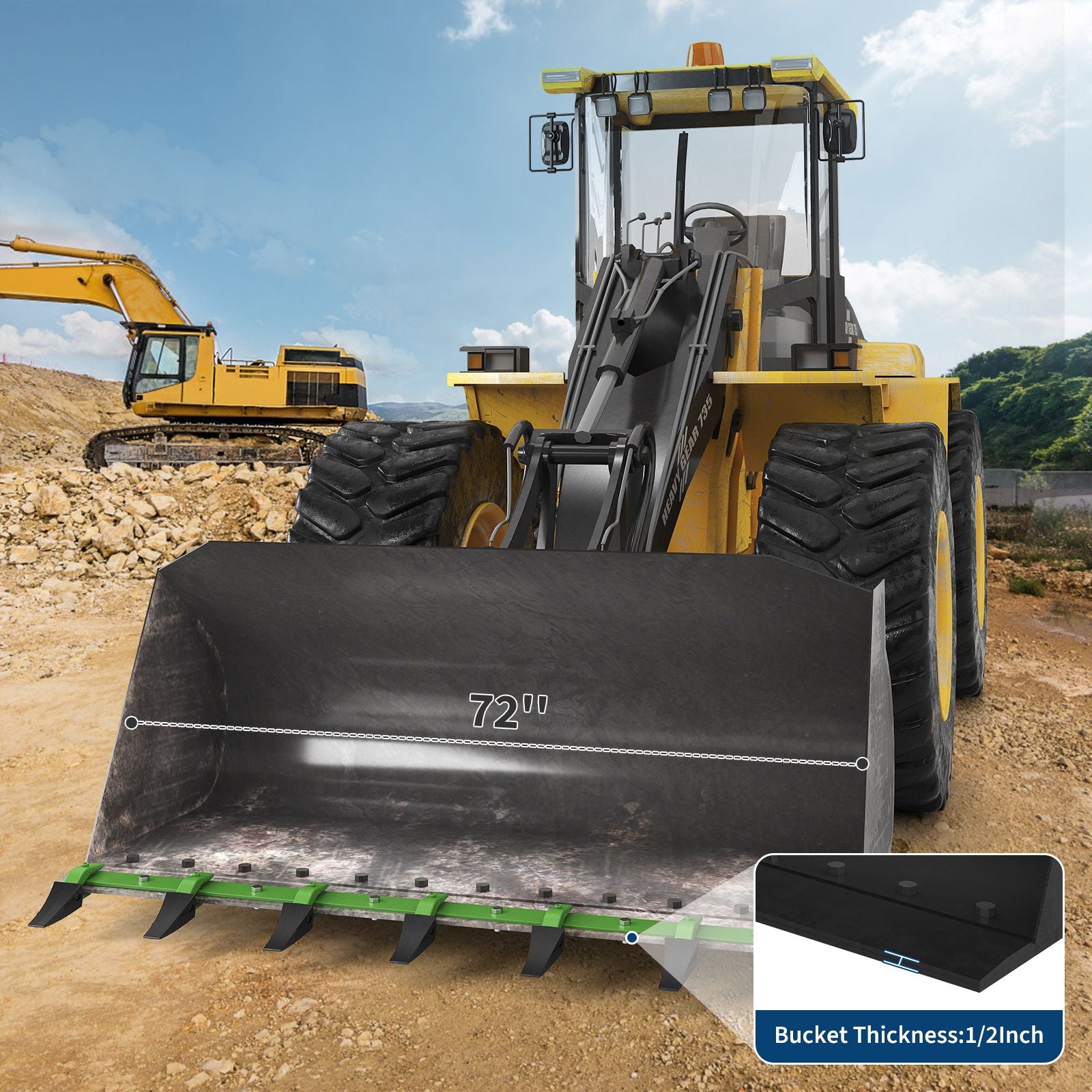 [Durable Steel Teeth] Durable Steel Tractor Bucket Teeth | Carbon Steel, 3 S 1 Design Configuration, Enhanced Performance and Longevity in Heavy-Duty Applications, GAOMON Brand
