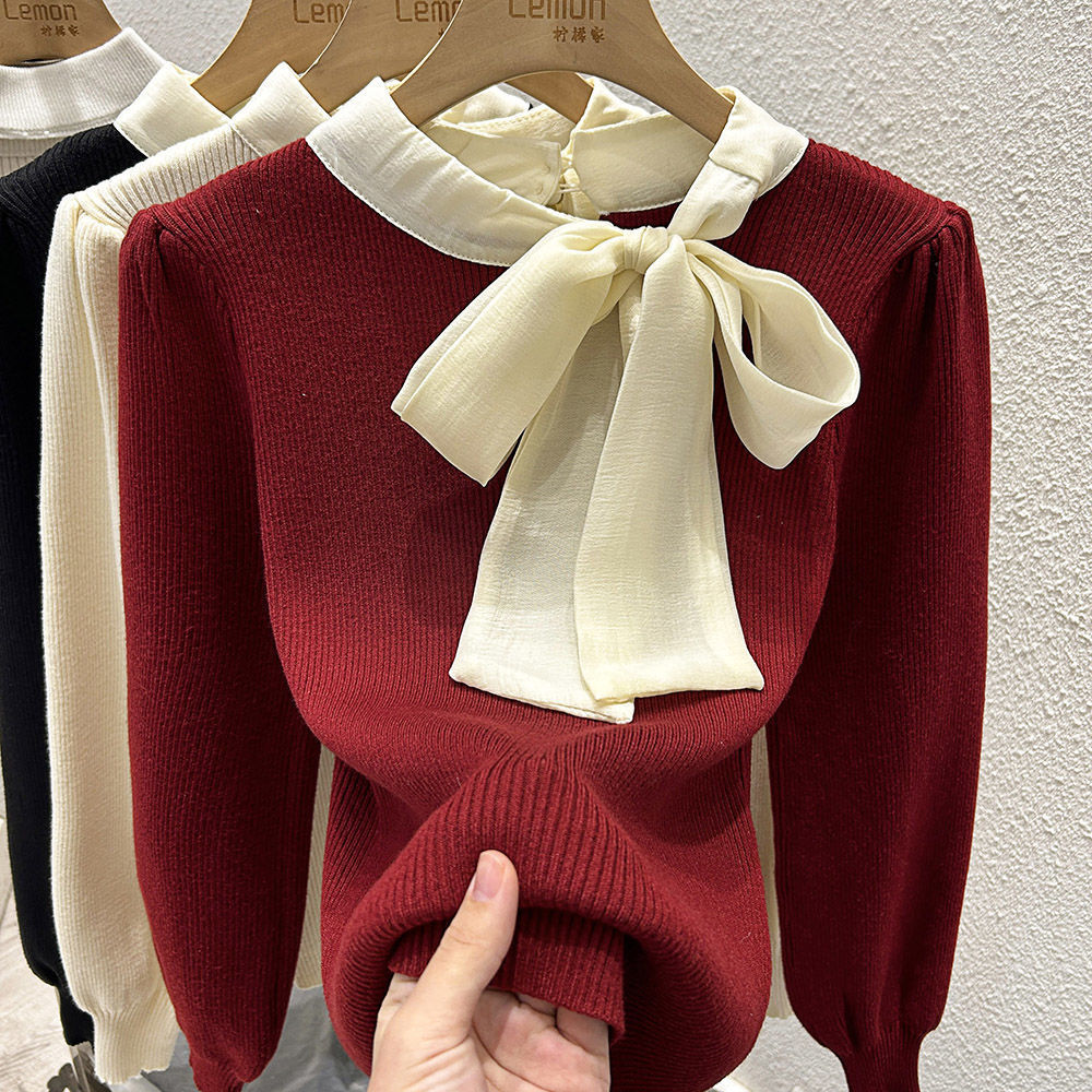 New Stylish Puff-sleeve Top Base-layer Sweater