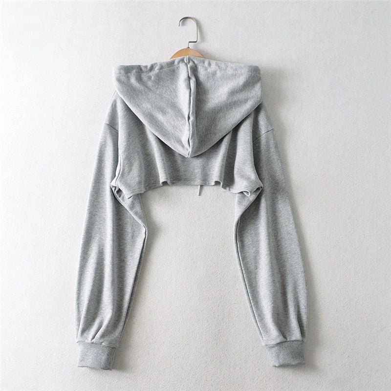 Chic Irregular Cropped Long-Sleeve Top