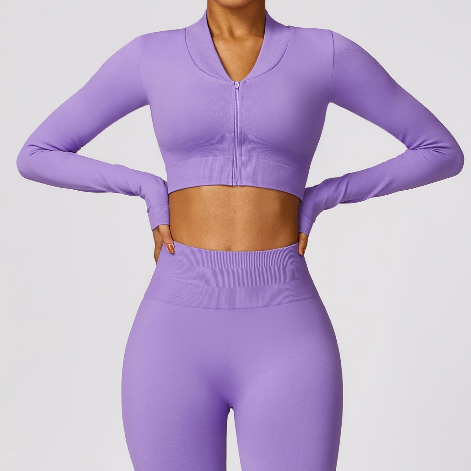 Seamless Long-Sleeve Winter Yoga Jacket & Workout Top