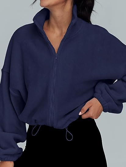 Women's Cozy Fleece Stand Collar Zipper Sports Jacket
