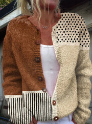 Women's 3D Digital Print Knitted Cardigan Sweater