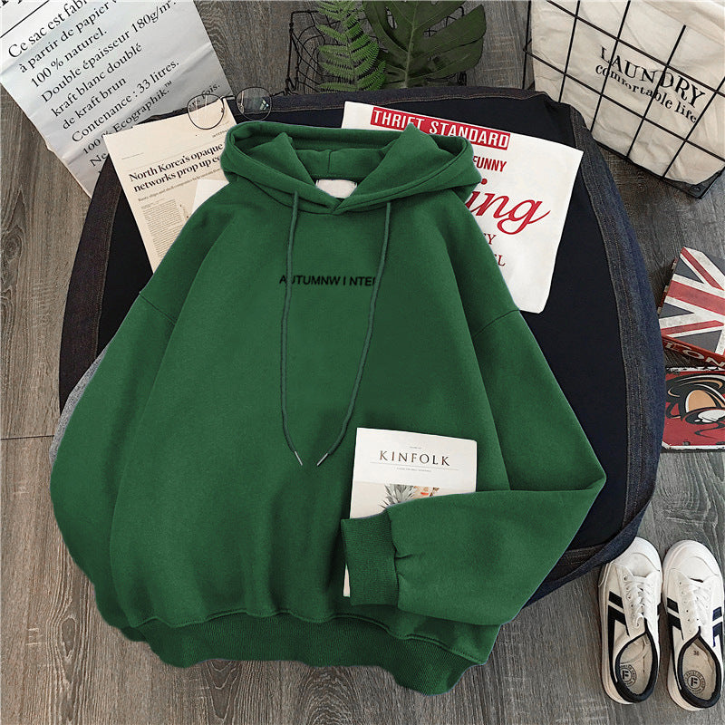 Korean Style Casual Long Sleeve Hooded Sweatshirt