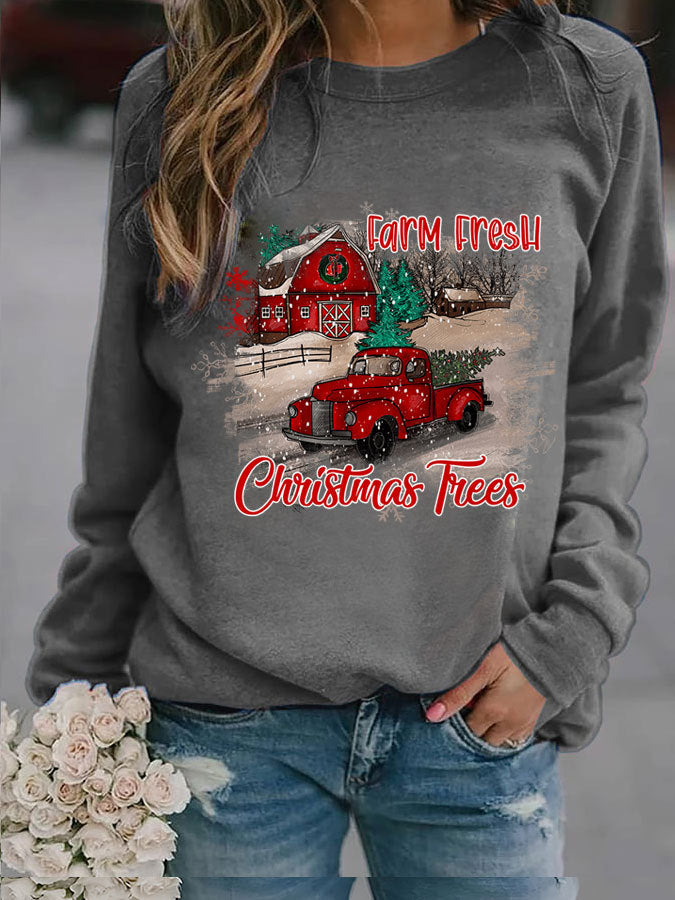 Festive Pumpkin Print Women's Christmas Sweater