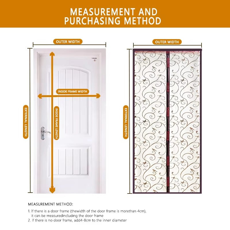 1pc Magnetic Screen Door - Made with Flocked Polyester Fibre 3d Patterned Design, Pet-friendly, Self-closing Mesh Door Curtain, Keeps Out Insects While Allowing Air Circulation, Suitable for Doors Up
