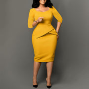 Fashion Solid Color Dress Women