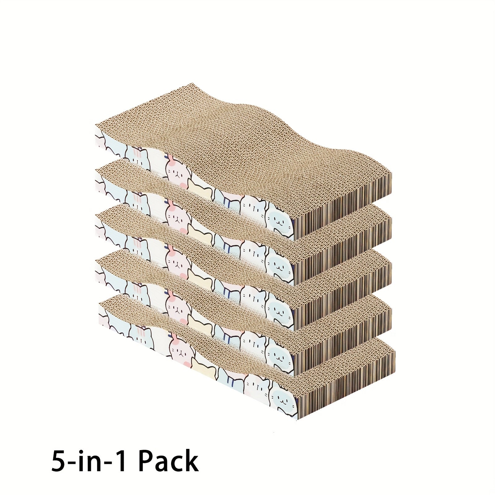 5/3/2/1pcs Oversized Corrugated Cardboard Cat Scratch-off Board, Double-sided Scratch-off, Anti-slip Base, Thickened And Durable Design Suitable For Indoor Cats, Furniture Protection And Claw Care,