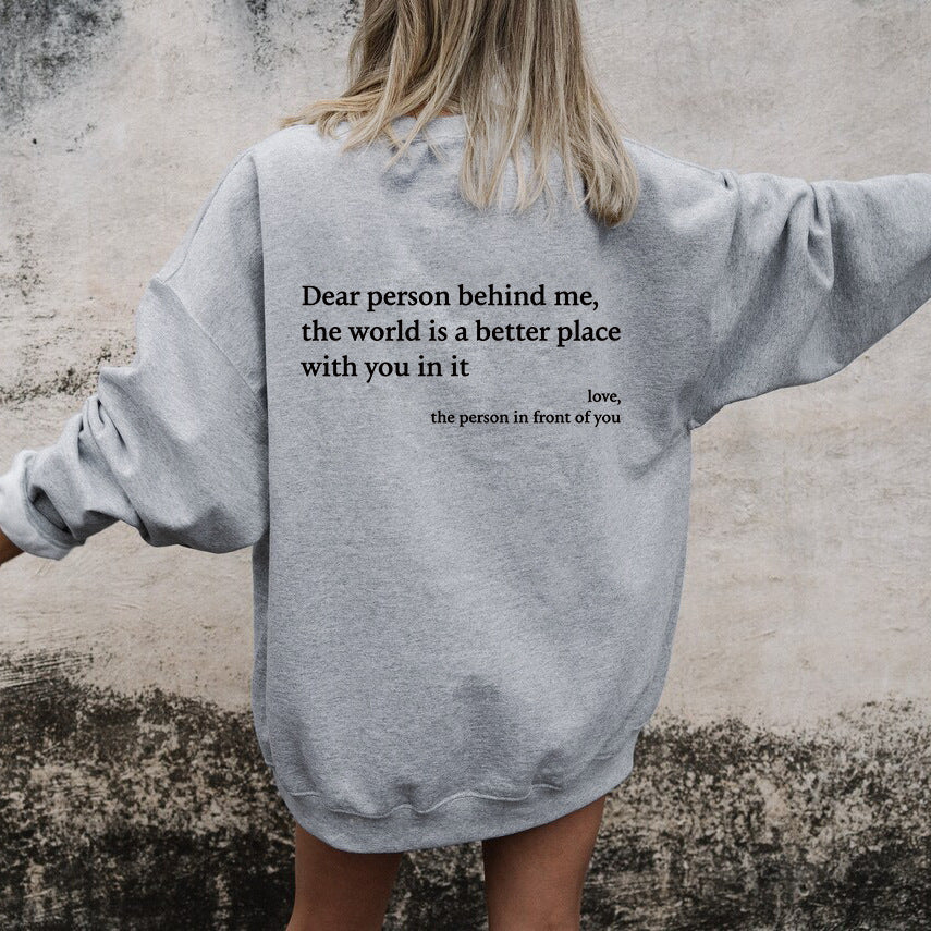 Women's Cozy Fleece-Lined Slogan Crewneck Sweatshirt
