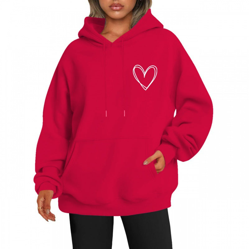 Cozy Korean Style Brushed Fleece Hooded Sweatshirt