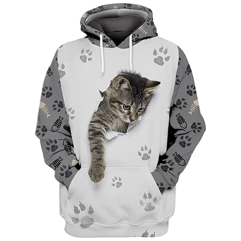 Europe And America Cat Dog And Cow Men's Casual 3d Digital Sweater