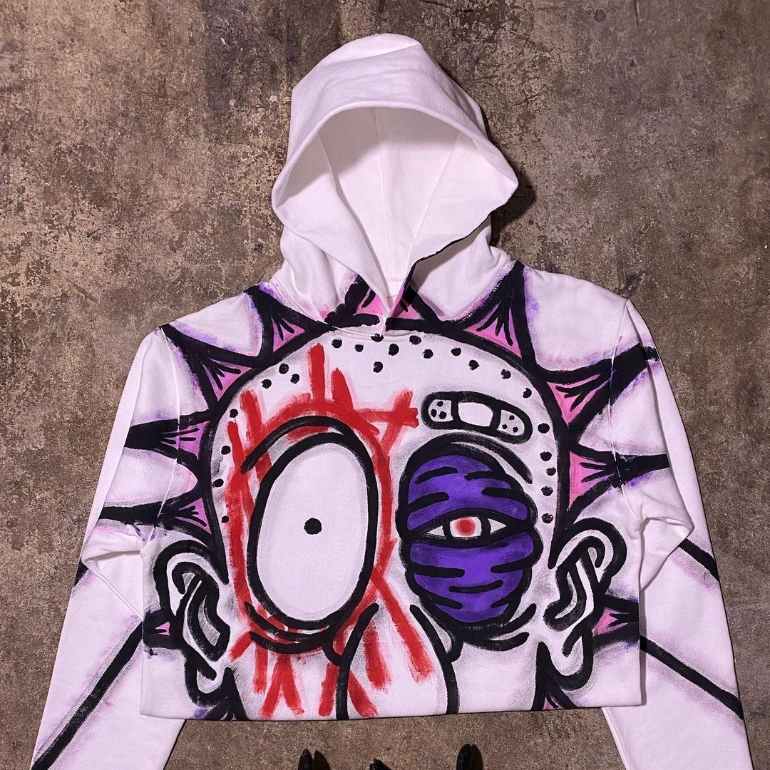 Casual Graphic Print Oversized Long Sleeve Hoodie