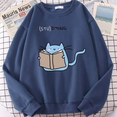 European And American Crew Neck Casual Cartoon Printed Long-sleeved Pullover