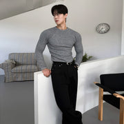 Men's Slim-Fit Crew Neck Long Sleeve Thermal Base Layer T-Shirt