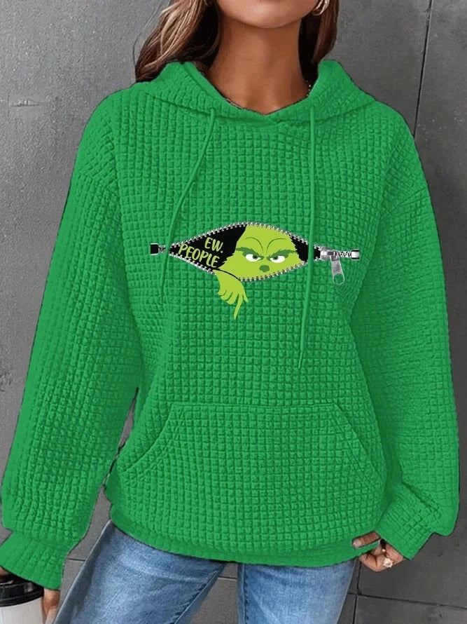 Cozy Loose Fit Hooded Long Sleeve Pullover Sweater