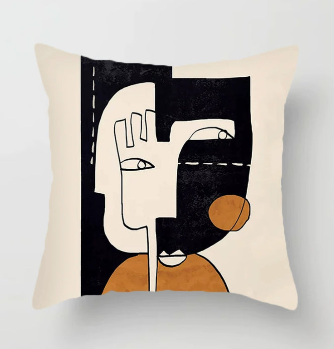Nordic Geometric Throw Pillow - Ultra-Soft, Coffee Brown