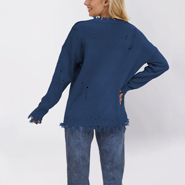 Round Neck European and American Fashion Sweater Women