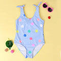 Girls' Stretchy Leopard Print One-Piece Swimsuit