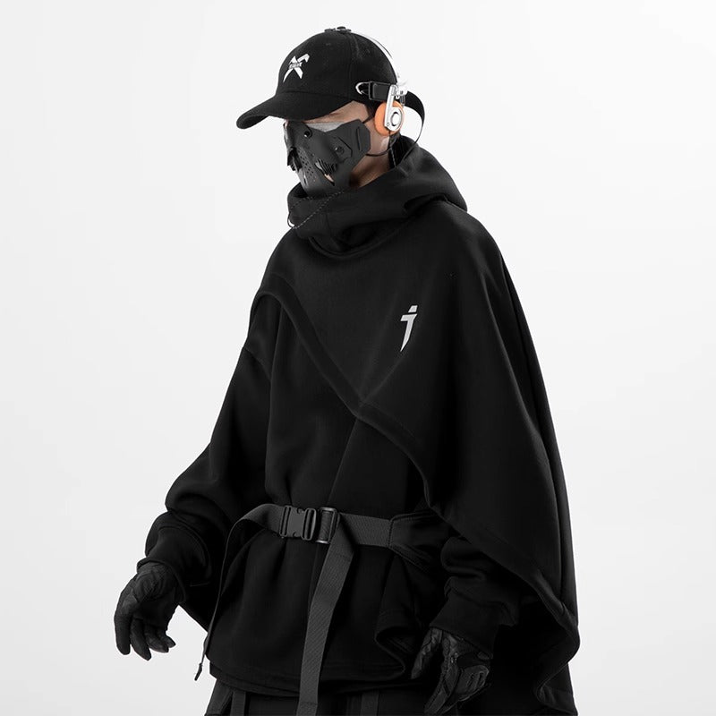 Men's Retro Mechanical Turtleneck Cape Sweater