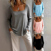 Elegant Loose-Fit Long Sleeve Top – Casual Comfort