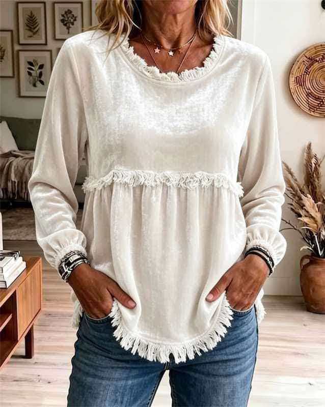 Flirty Lace-Spliced Loose Top – Effortless Summer Vibes