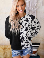 Cows Pattern Women's Waffle Sweater Sweater