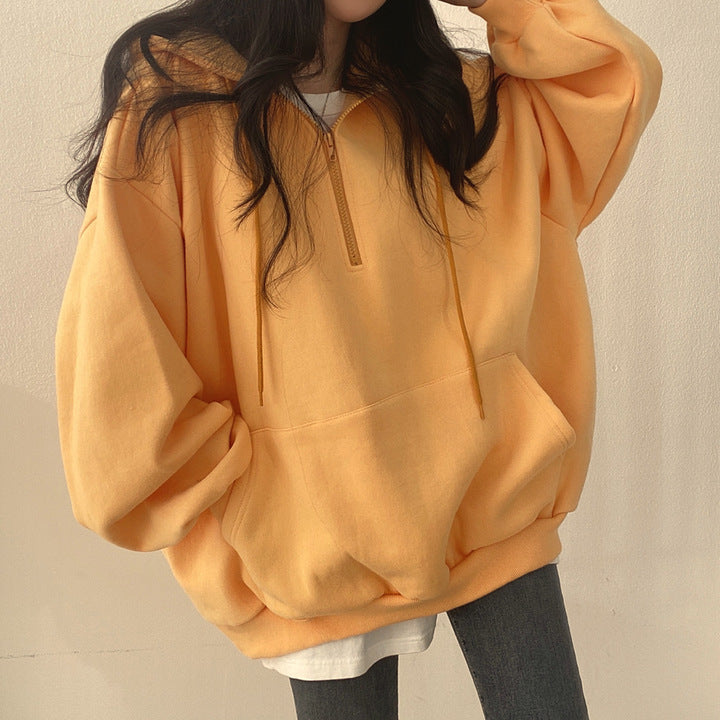 Women's Fleece-Lined Zip Hoodie Pullover Sweater