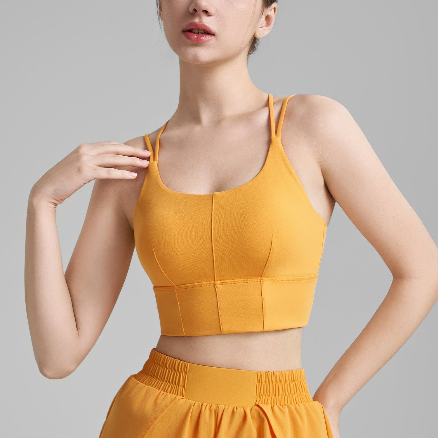 Naked‑Feel Double‑Strap Fitness Bra – Support & Style