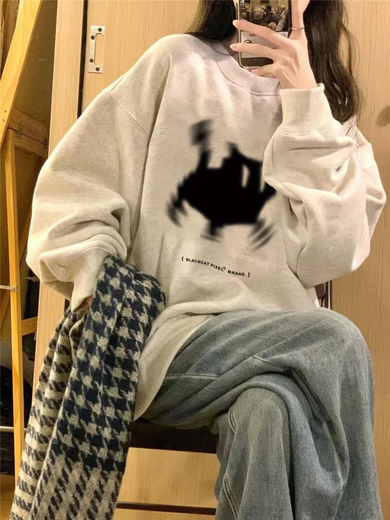 Korean Style Loose Cotton Hoodie & Sweatshirt Outerwear