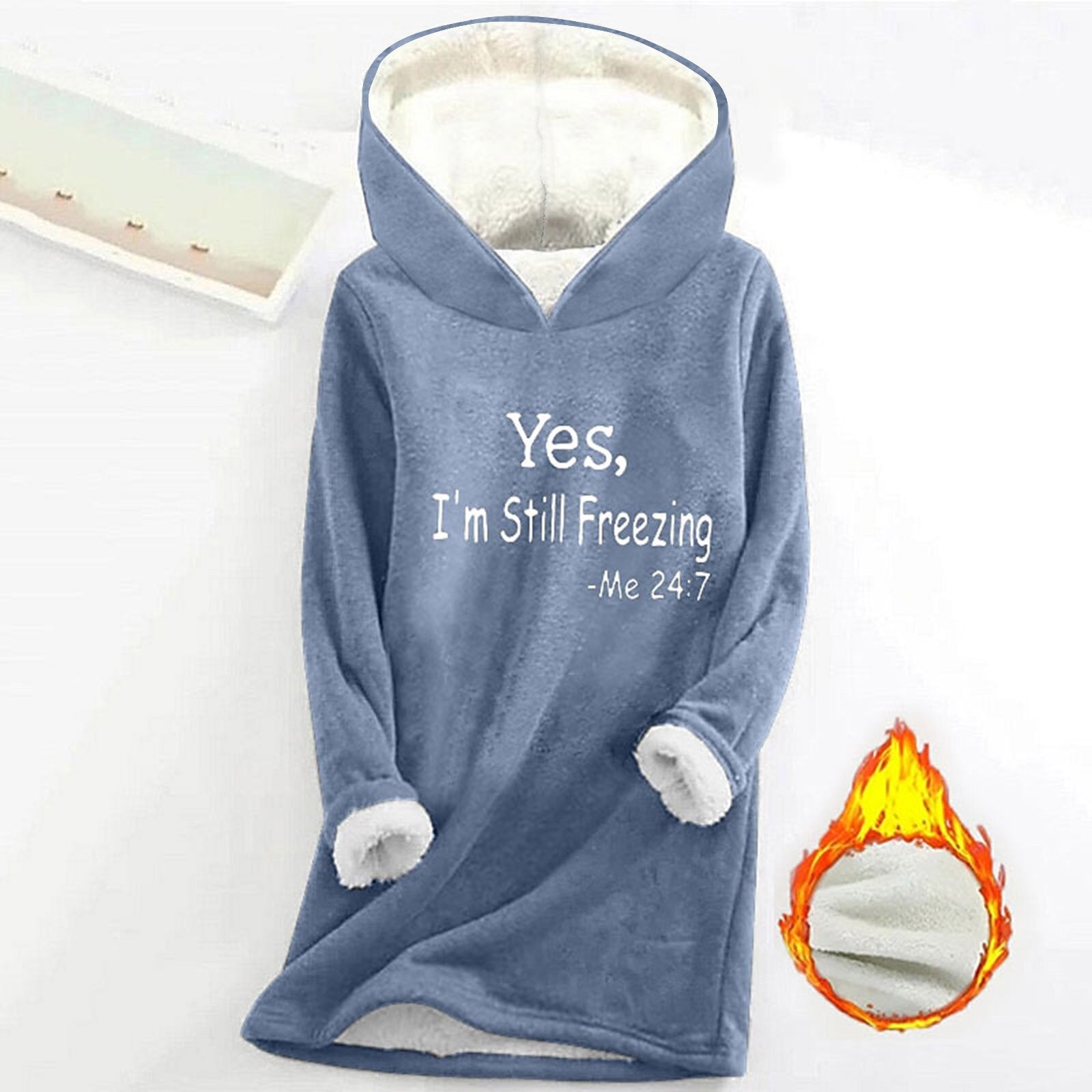 Cozy Plush Long Sleeve Offset Print Pullover Sweater