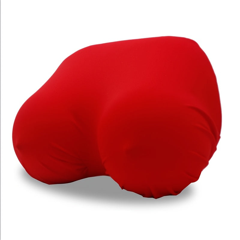 Breast-Shaped Sleep Pillow – Soft, Red Matte Spandex Pillowcase, Non-Polyester Fabric, Zip Closure