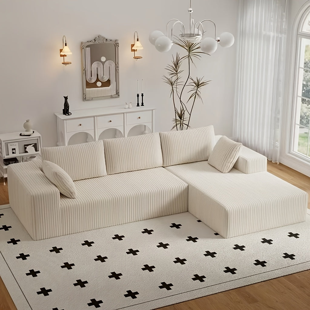 96 Inch L-Shaped Cloud Sofa Set for Living Rooms and Bedrooms