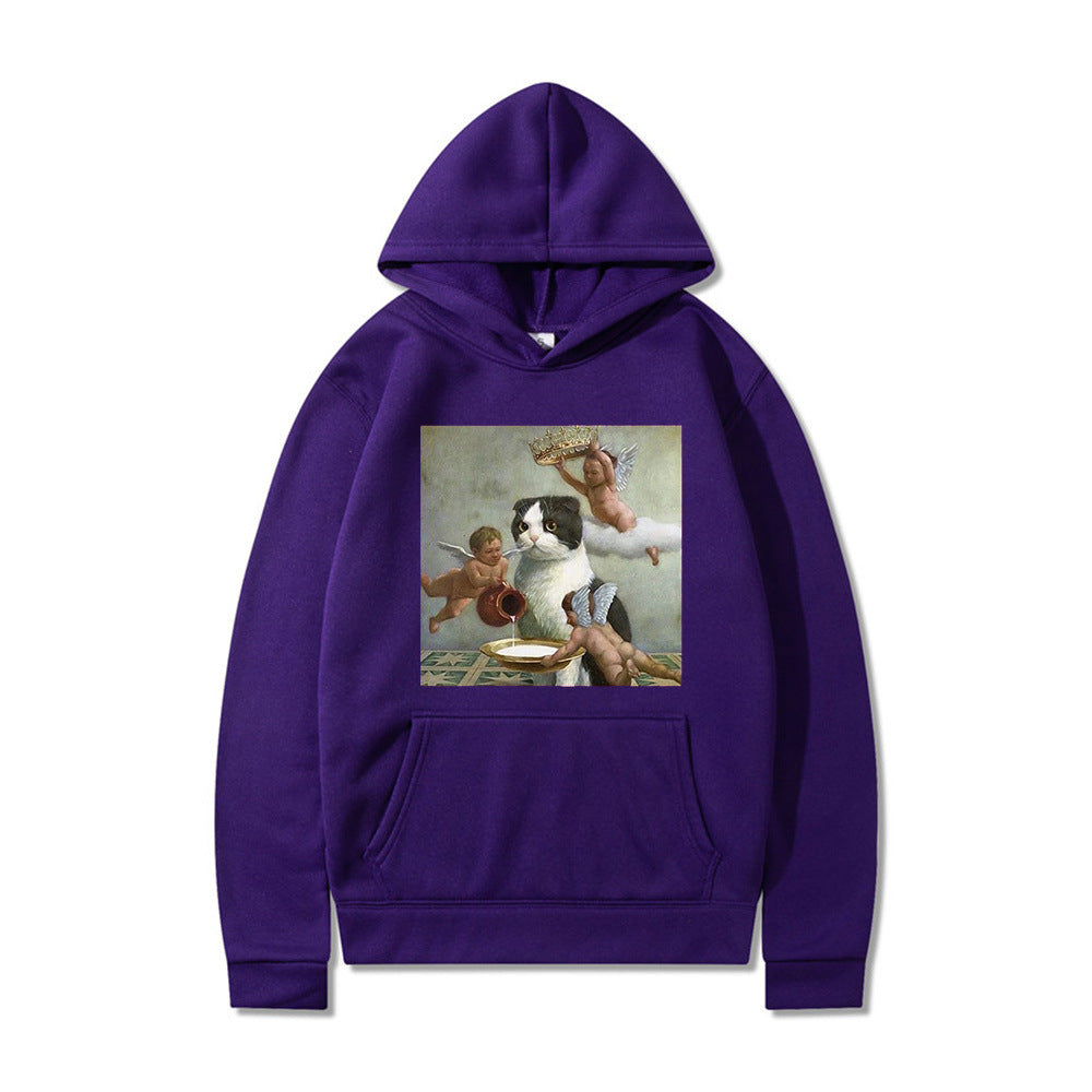 Cute Angel & Cat Matching Couple Sweatshirt