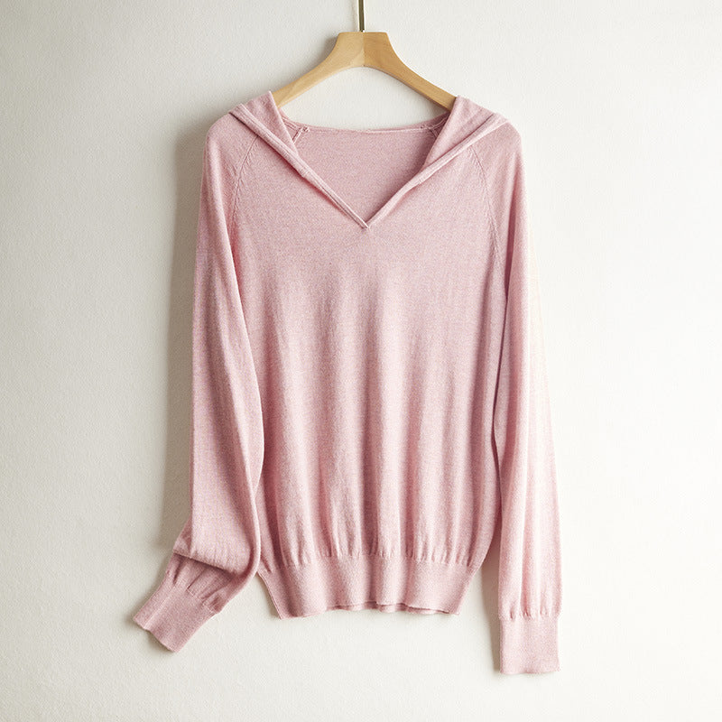 Pure Wool Skin-friendly Front Line Ready-made Garments Hooded Sweater