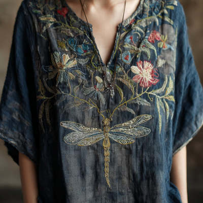 Printed Linen Long-Sleeve Shirt – Lightweight, Breathable Comfort
