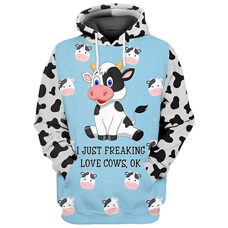 Europe And America Cat Dog And Cow Men's Casual 3d Digital Sweater