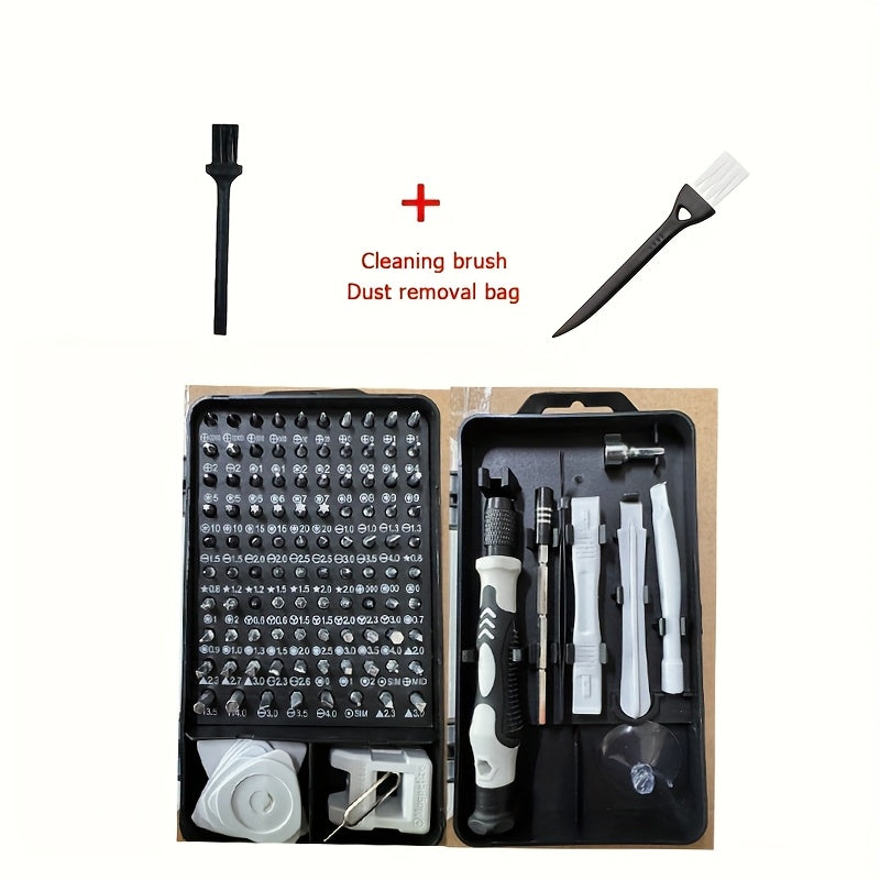 115‑Piece Precision Screwdriver Repair Kit for Cell Phones, Watches and Electronics – Multi‑function Set with Magnetic Black Handles