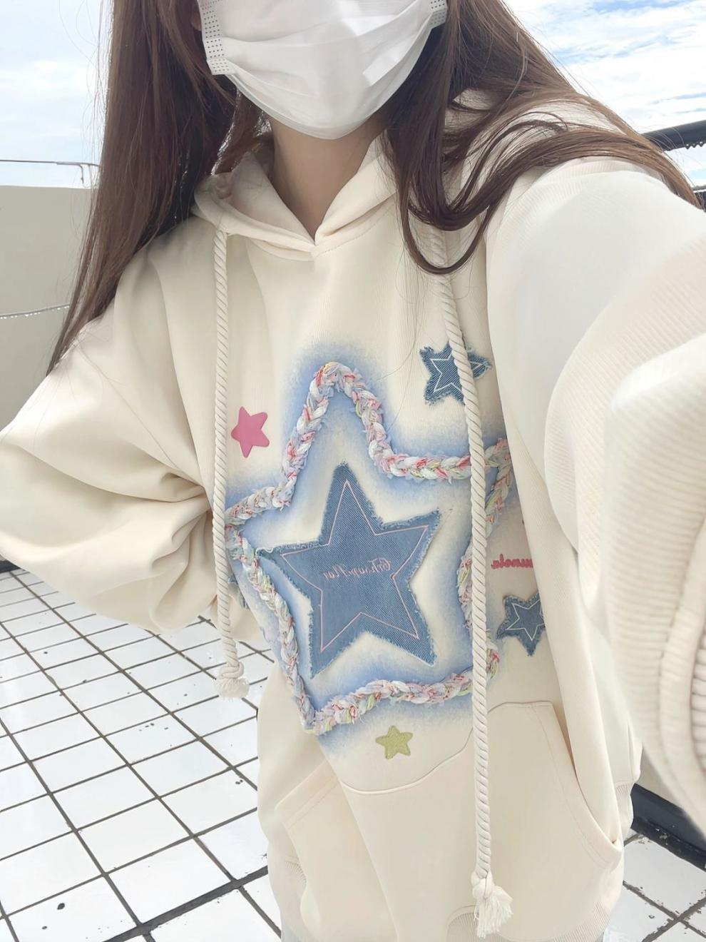 Embroidered Niche Design Hooded Sweatshirt