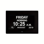 Digital Calendar Alarm Clock-Auto Dimmable And Sun Moon Icons|12 Alarm Options & 18Languages|extra Large Digital Wall Clock-Gifts For Alzheimers, Elderly, Seniors Or Impaired Vision- Home/Office Decor (USB Power Supply)