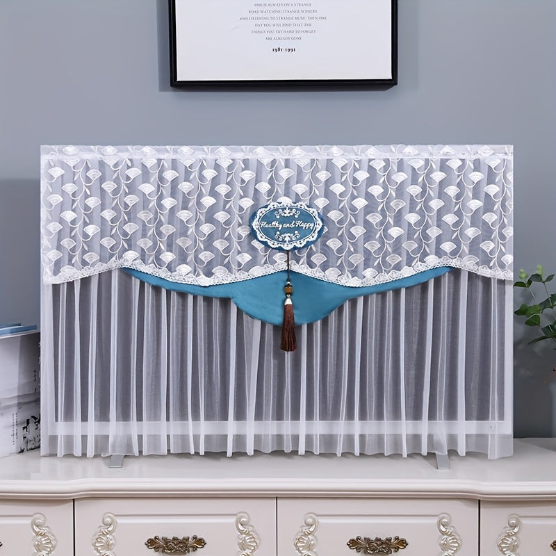 Embroidered TV Dust Cover – Stylish Minimalist Design – Fits Perfectly, Non‑Obstructive