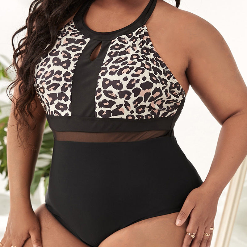 Plus Size Leopard Print Bikini Swimsuit