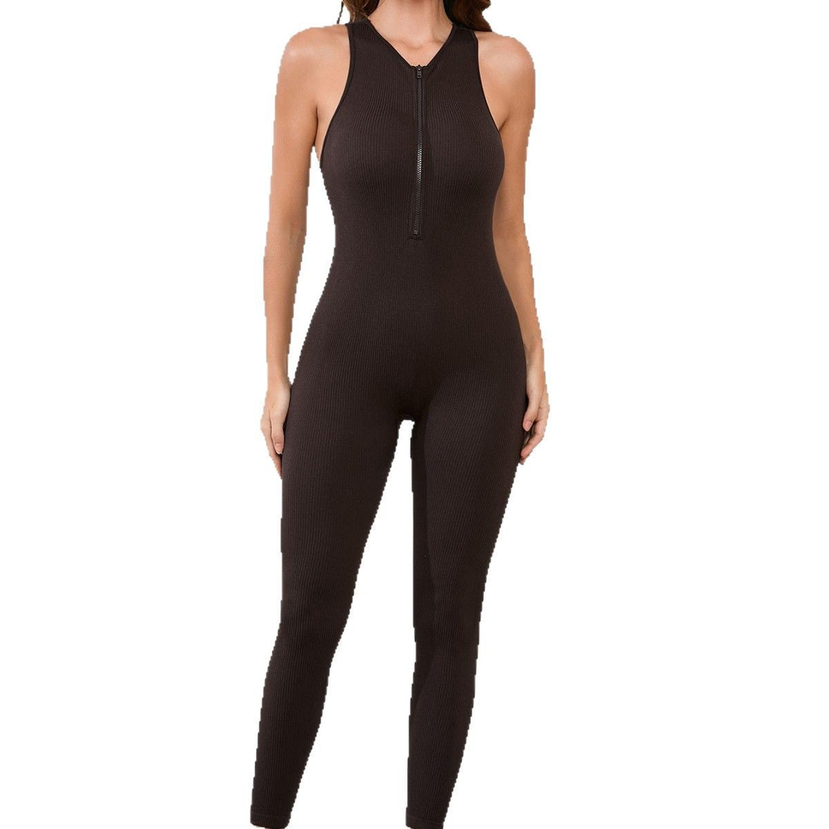 Seamless Zip-Up Athletic Yoga Jumpsuit