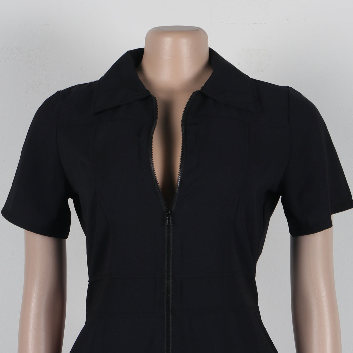 Summer Zipper Workwear With Pocket Jumpsuit