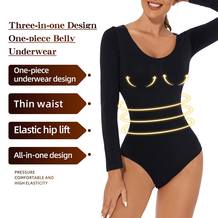 Seamless Long Sleeve Body Shaping Corset Jumpsuit