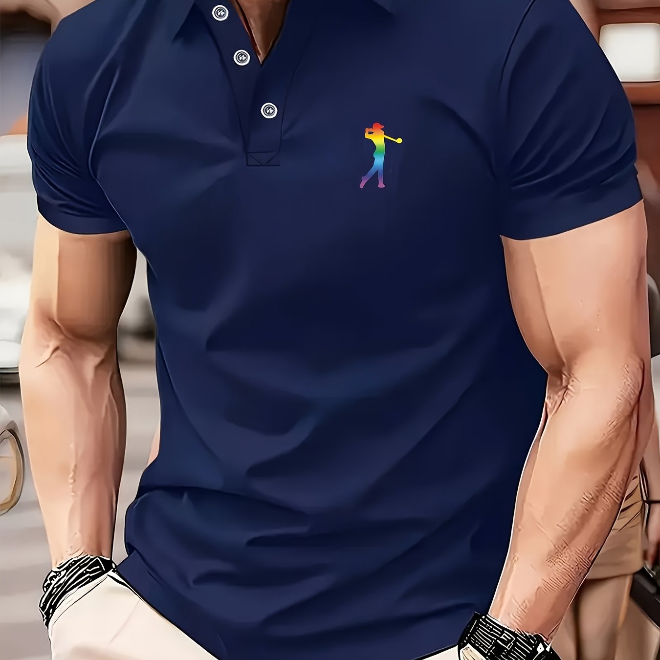 Men's Short Sleeve Printed Golf Shirt – Spring & Summer