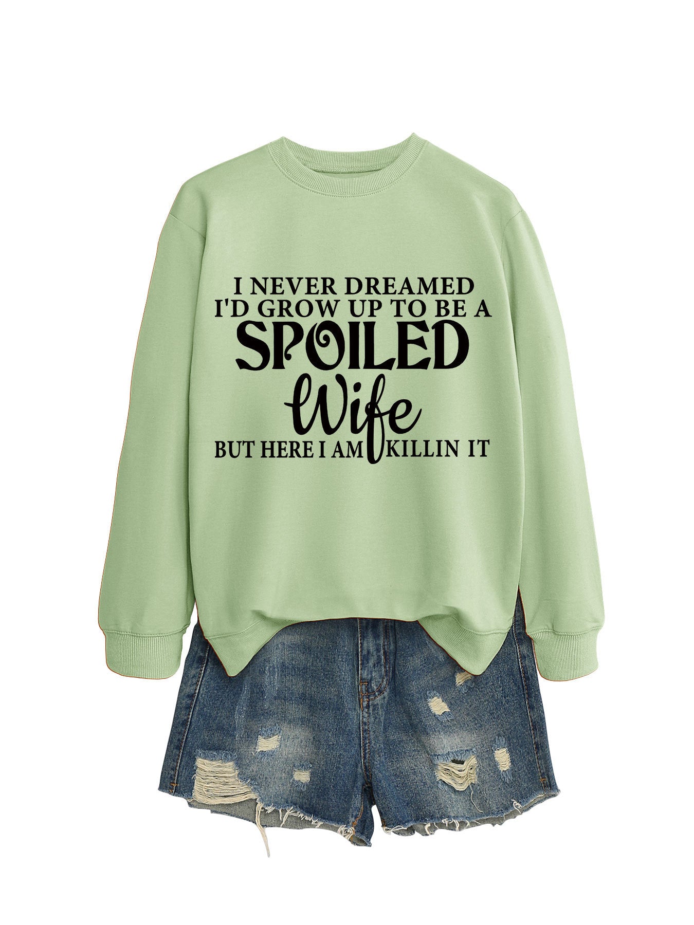 Women's Letter Print Crew Neck Casual Sweatshirt