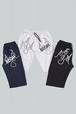 3-pack printed boys' capri pants in cotton with elastic waist