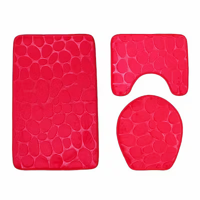 3-piece Solid Color Bathroom Mat