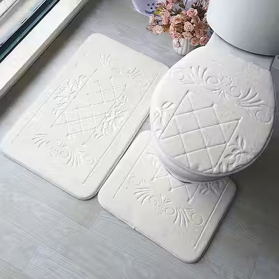 3-piece Solid Color Bathroom Mat - image 5