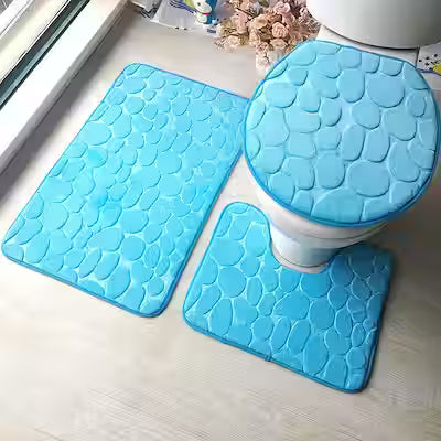 3-piece Solid Color Bathroom Mat - image 8