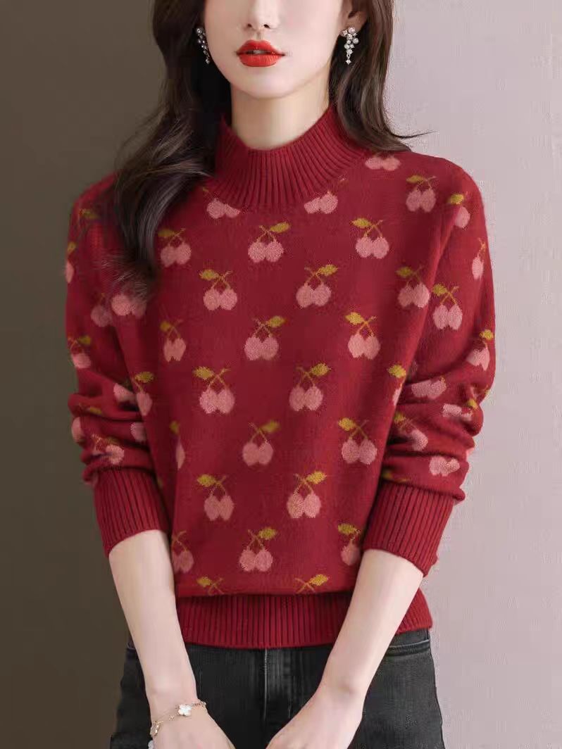 Women's Cashmere Sweater Autumn and Winter New Half Turtleneck Bottoming Shirt